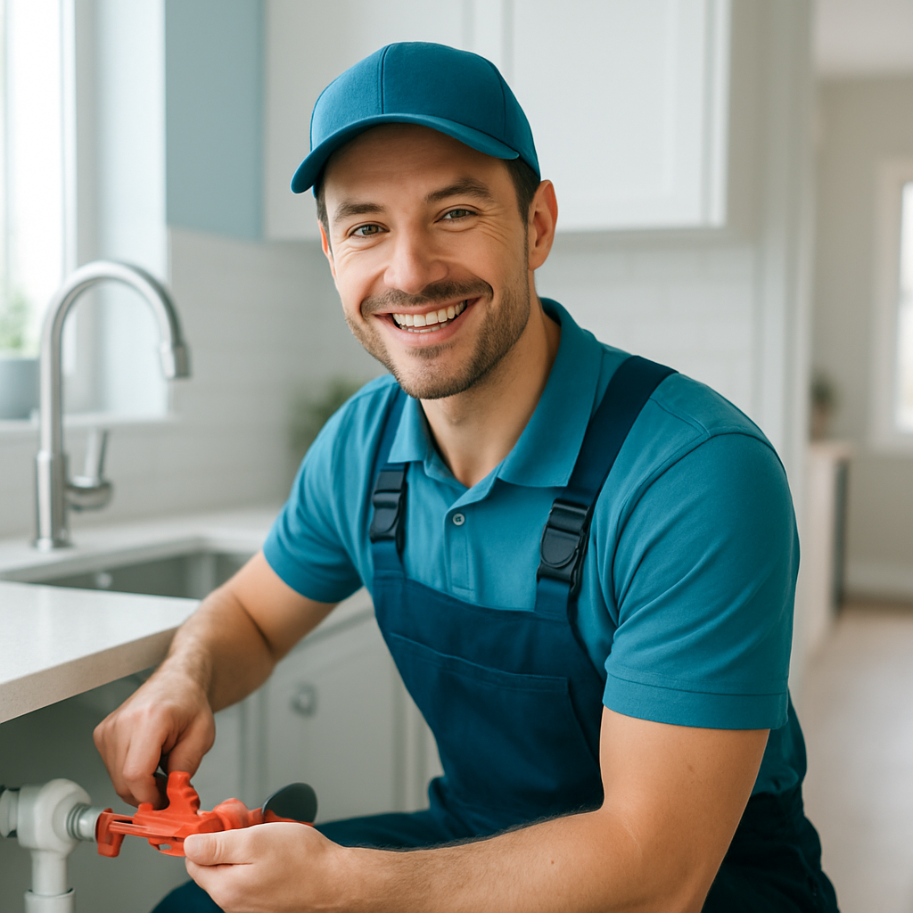 A professional service provider working in a bright home